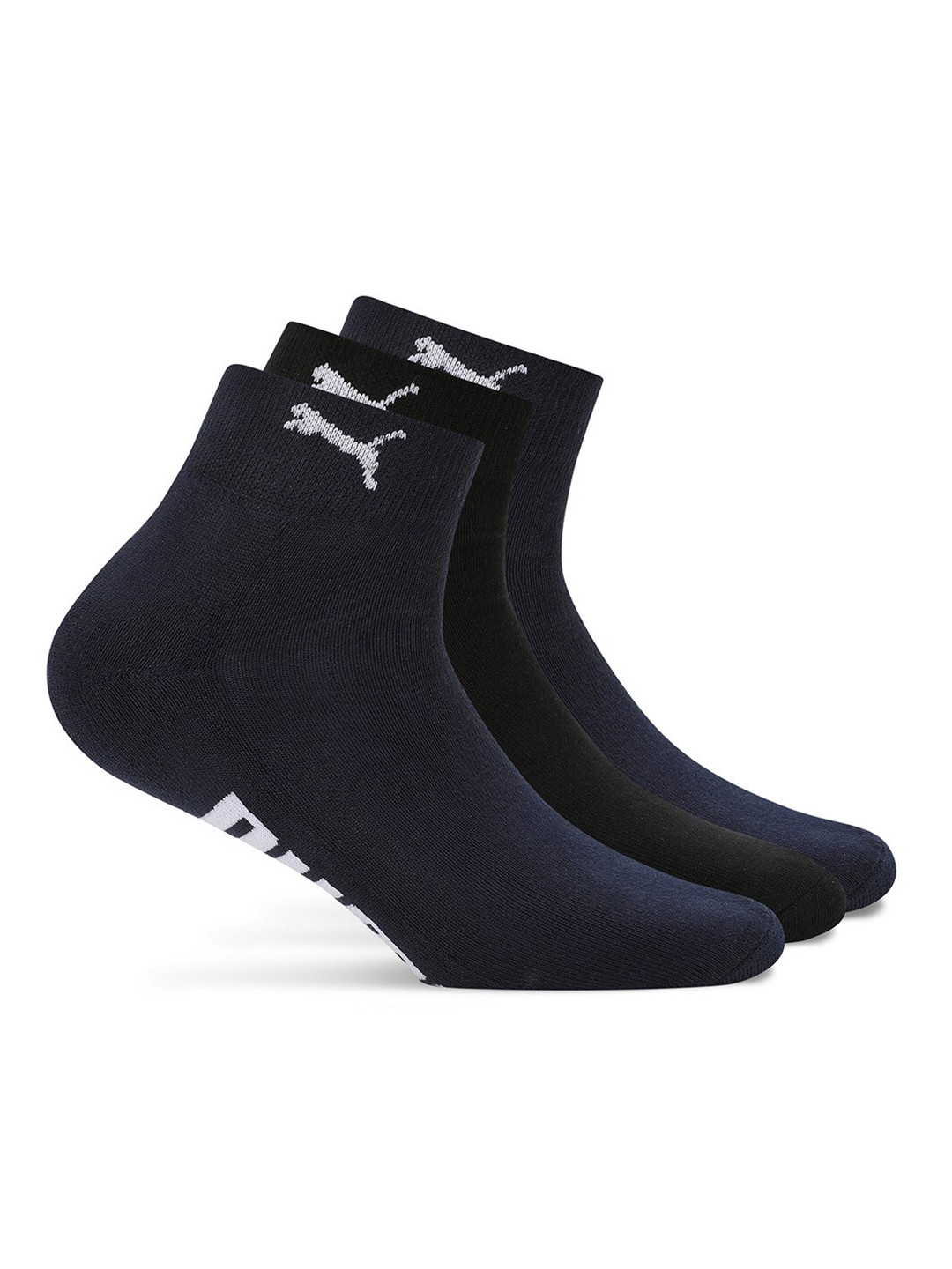 Puma Unisex Pack Of 3 Patterned Cotton Ankle-Length Socks