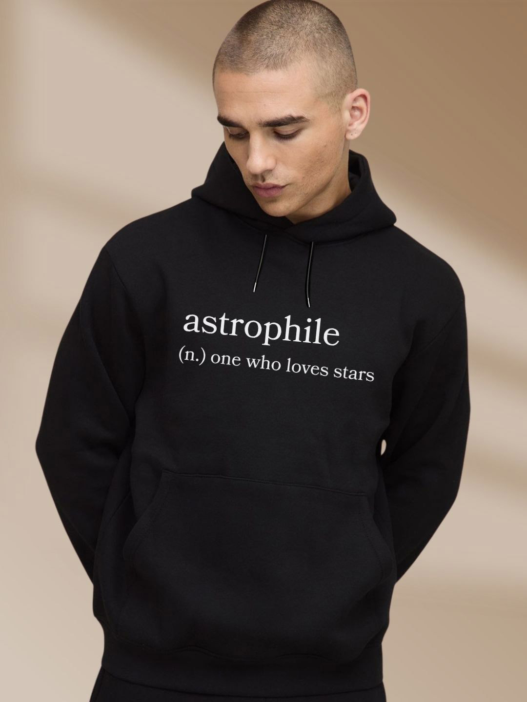 Cool Plus Men Typography Printed Hooded Long Sleeve Pullover Sweatshirt