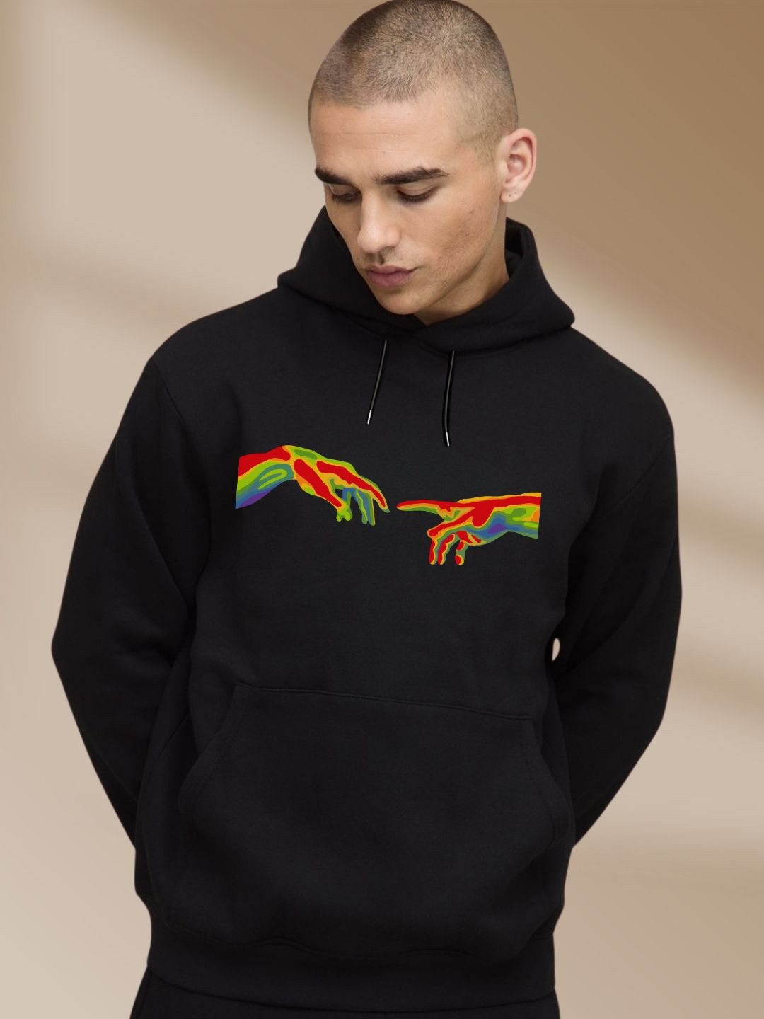 Cool Plus Men Graphic Printed Hooded Full Sleeves Pullover Sweatshirt