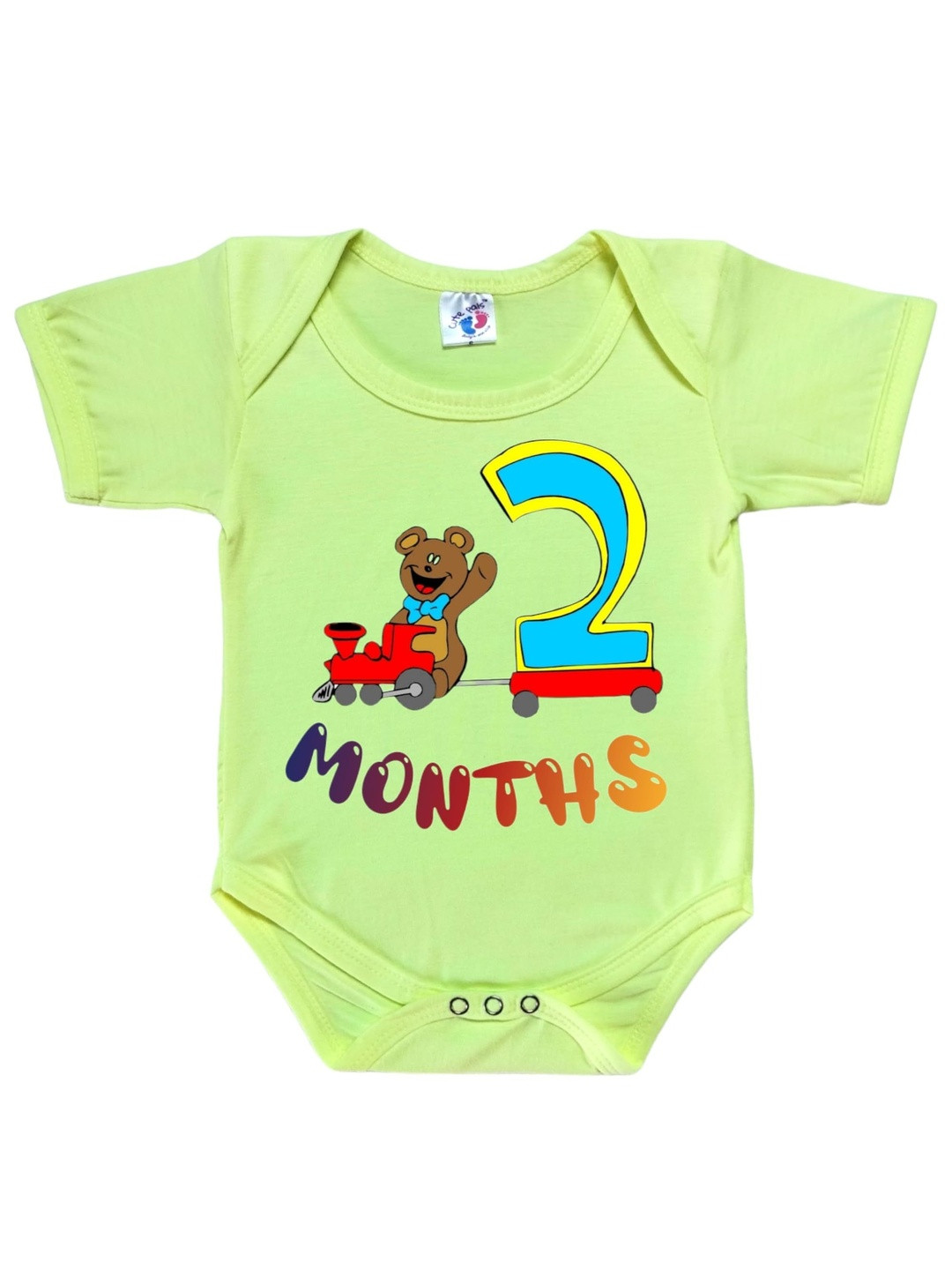 Cute Pals Infants Monthly Milestone 2 Months Birthday Printed Cotton Bodysuit