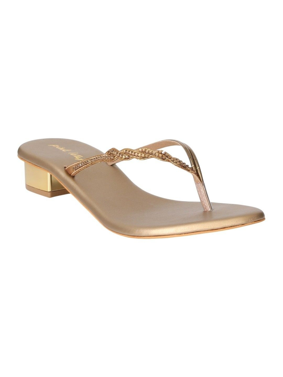 PINK LEAF Women Synthetic Western - Embellished Block Sandals Heels