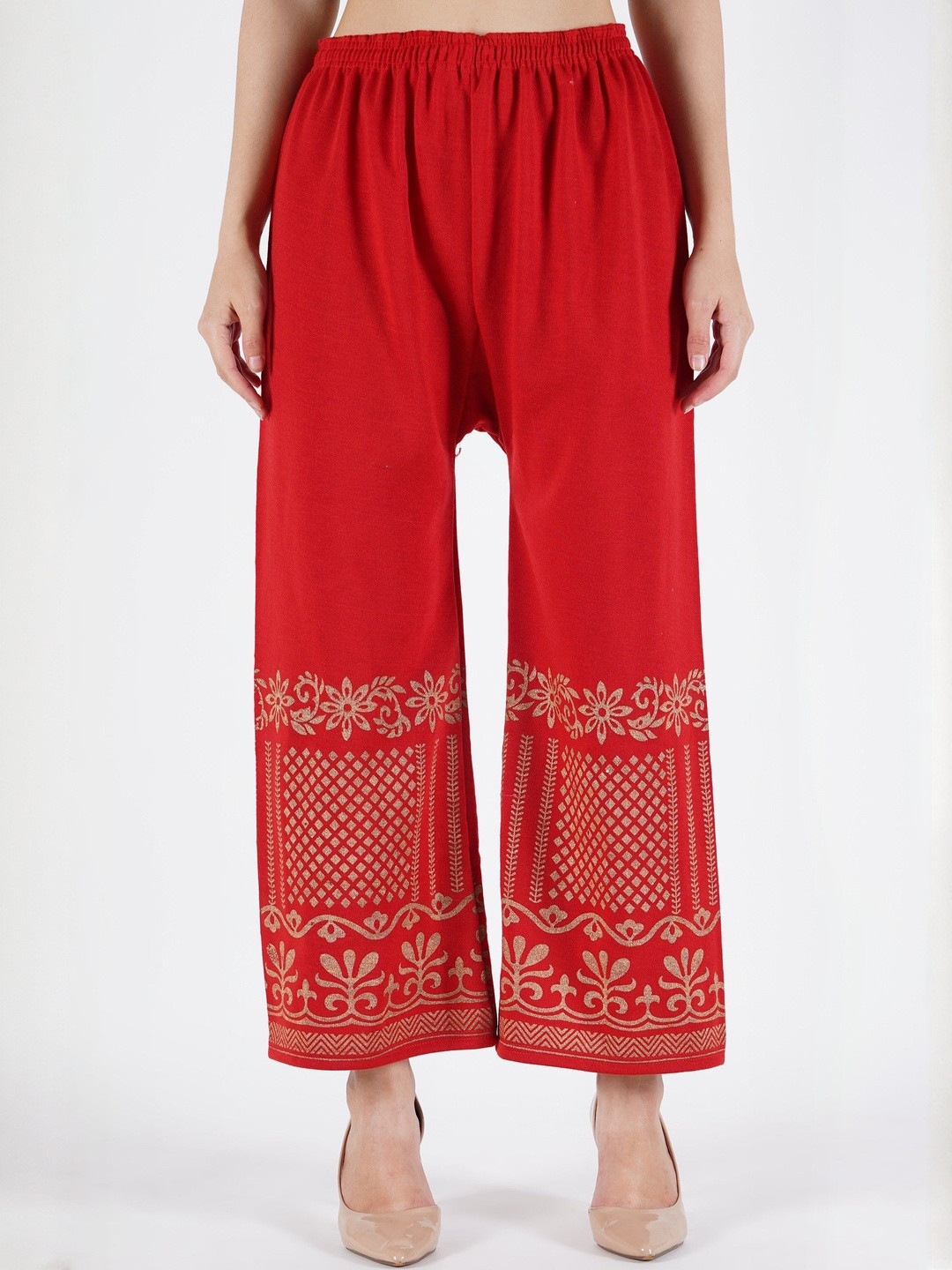 CROWN KING Women Printed Easy Wash Trousers