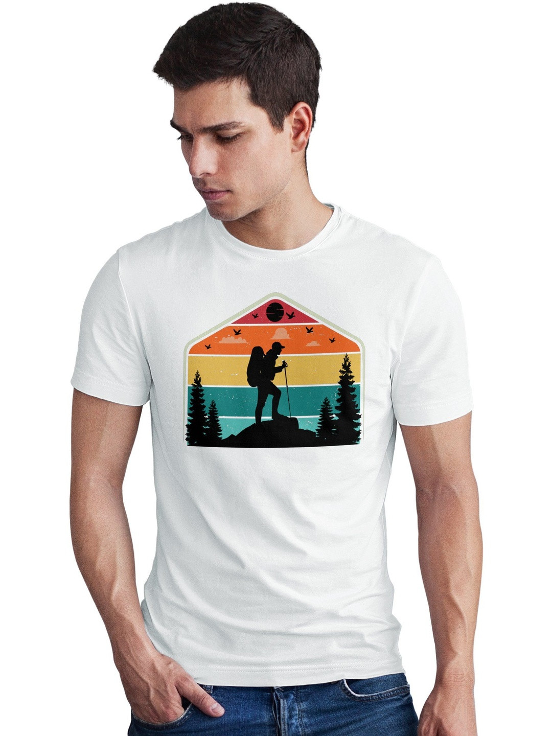 Seekbuylove Men Hiking Printed Bio Finish T-shirt