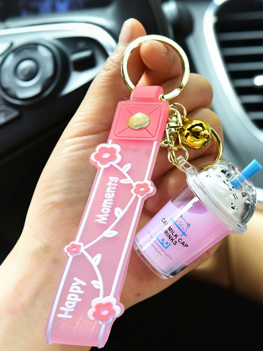 DEALSEVEN FASHION Cat Milk Key Chain