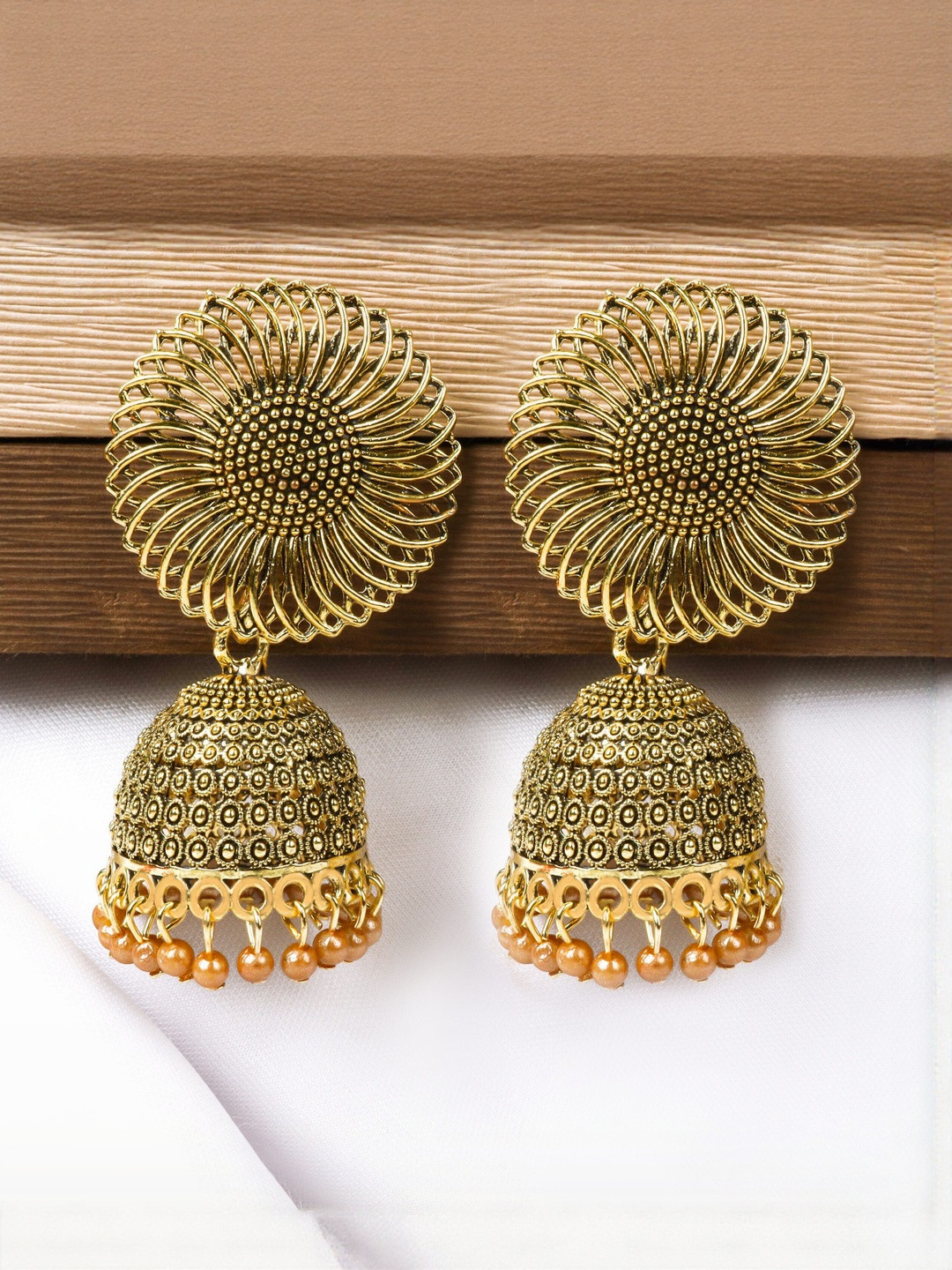 Just Devotional Floral Jhumkas Earrings