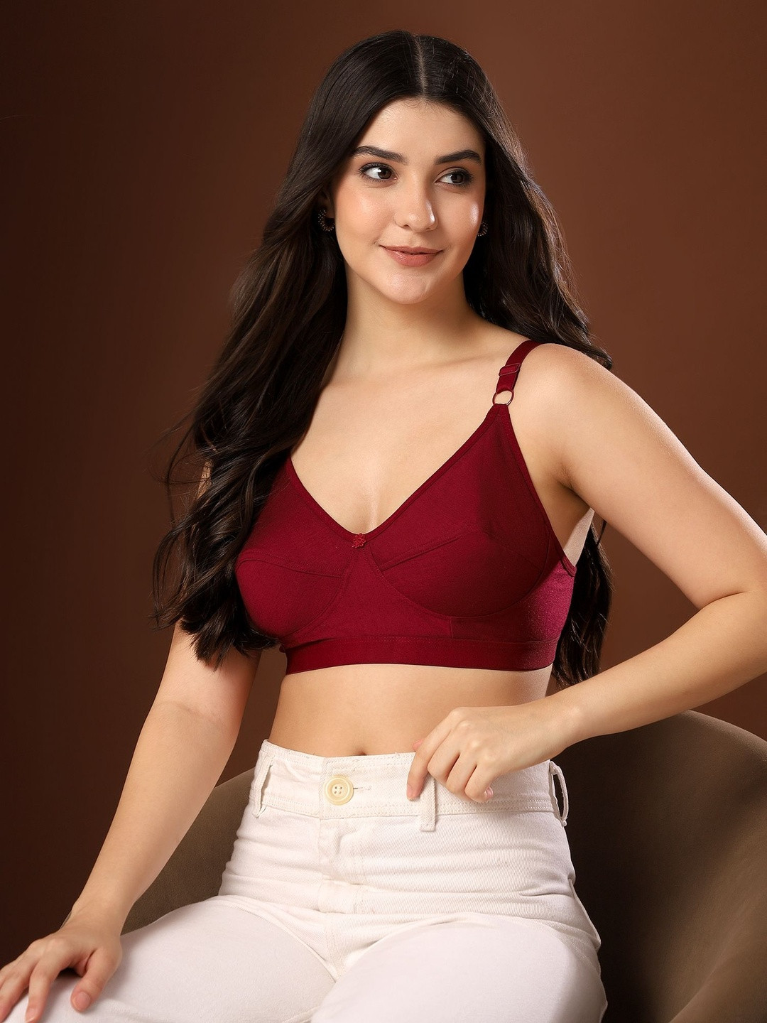 PAAVKI Pack of 3 Women  Full Coverage Super Combed PC Cotton Elastane Stretchable Bra