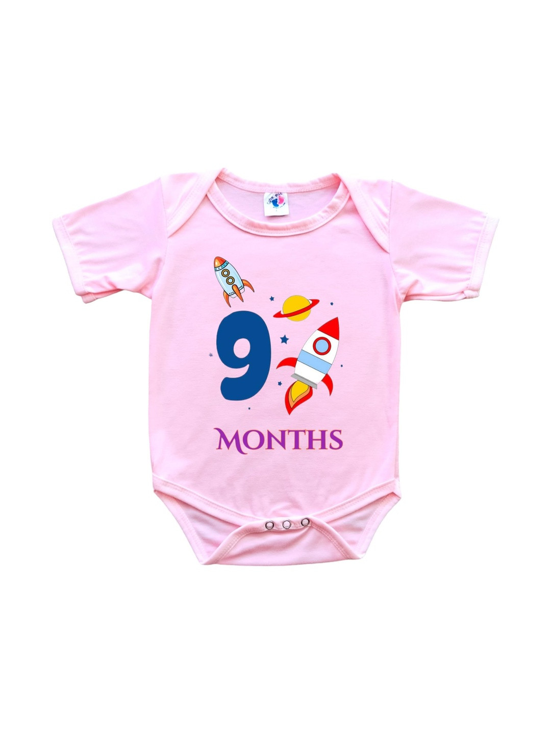 Cute Pals Infants Monthly Milestone Nine Months Birthday Printed Cotton Bodysuit