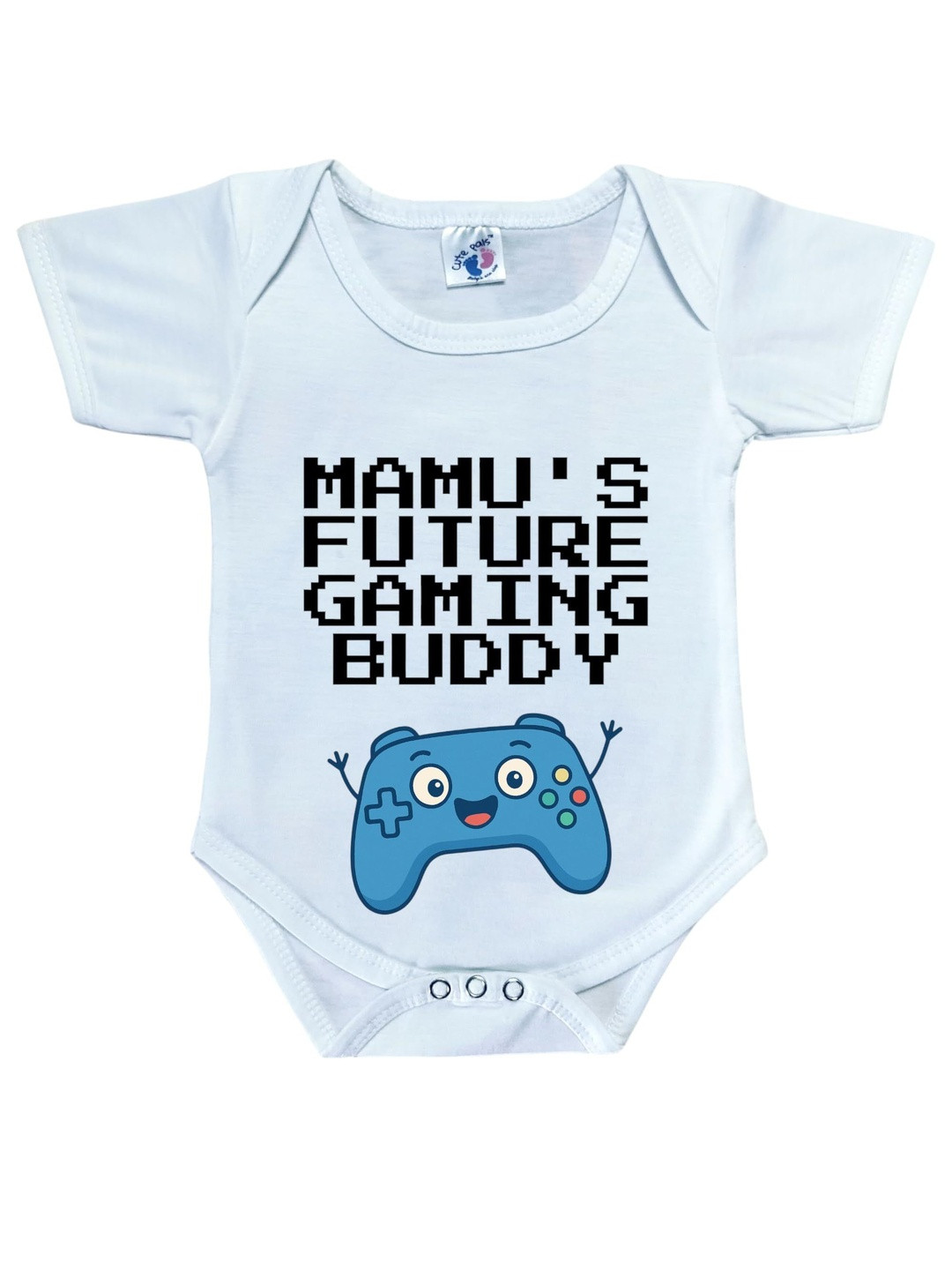 Cute Pals Kids Mamu's Future Gaming Buddy Printed Envelope Neck Cotton Bodysuit