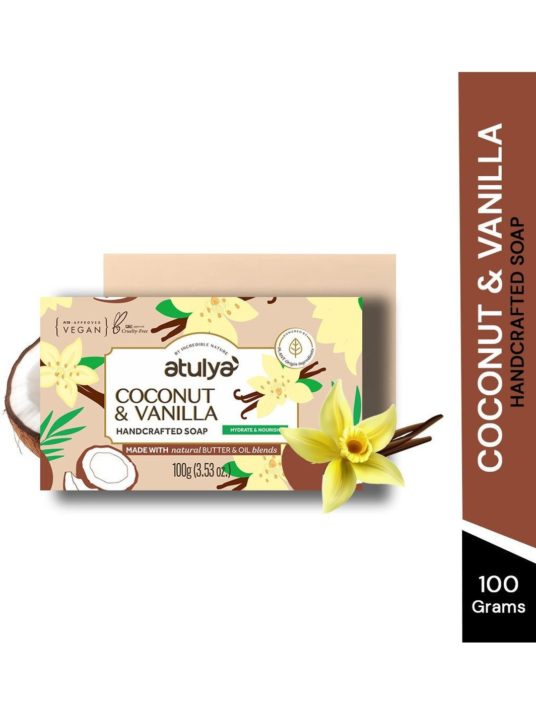 Atulya Coconut & Vanilla Soap For Nourished & Soft Skin - 100 g