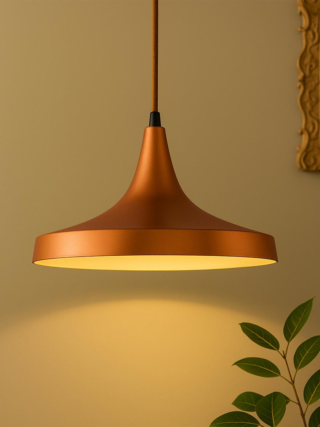 Homesake Copper Danish Shaped Metal Ceiling Lamp
