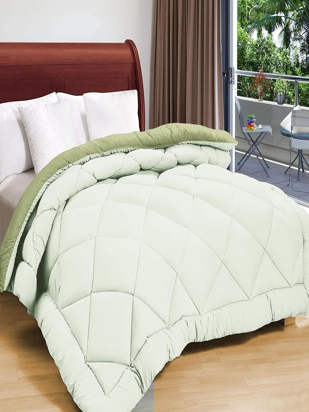 Status All Season Microfiber 210 GSM Reversible Solid Double Bed Comforter