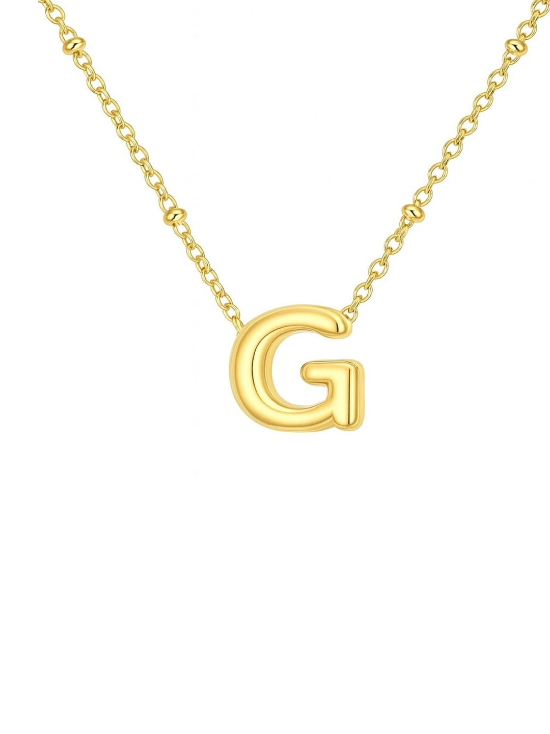ARISTAL Jewellery Unisex Kids Gold-Plated Box Chain-G Alphabet Necklace