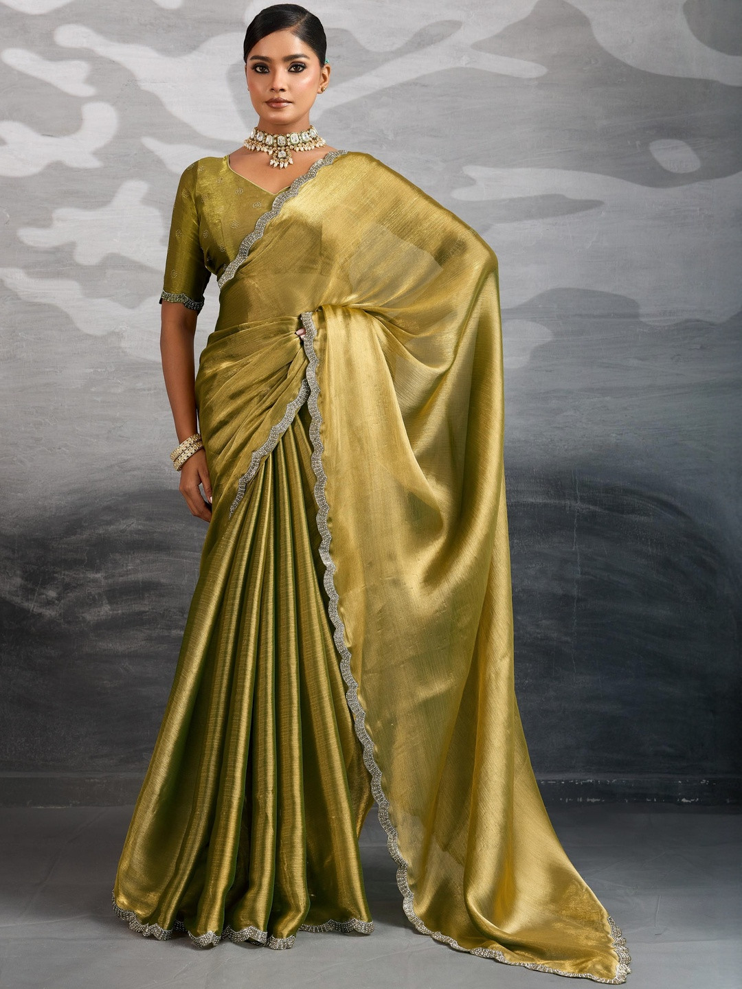 Smart Stree Pure Chiffon Heavy Work Saree