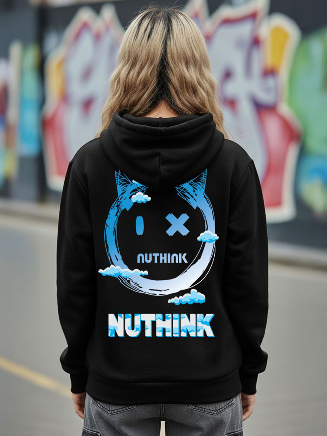 BENNY BROOKS Graphic Printed Hooded Pullover Sweatshirt