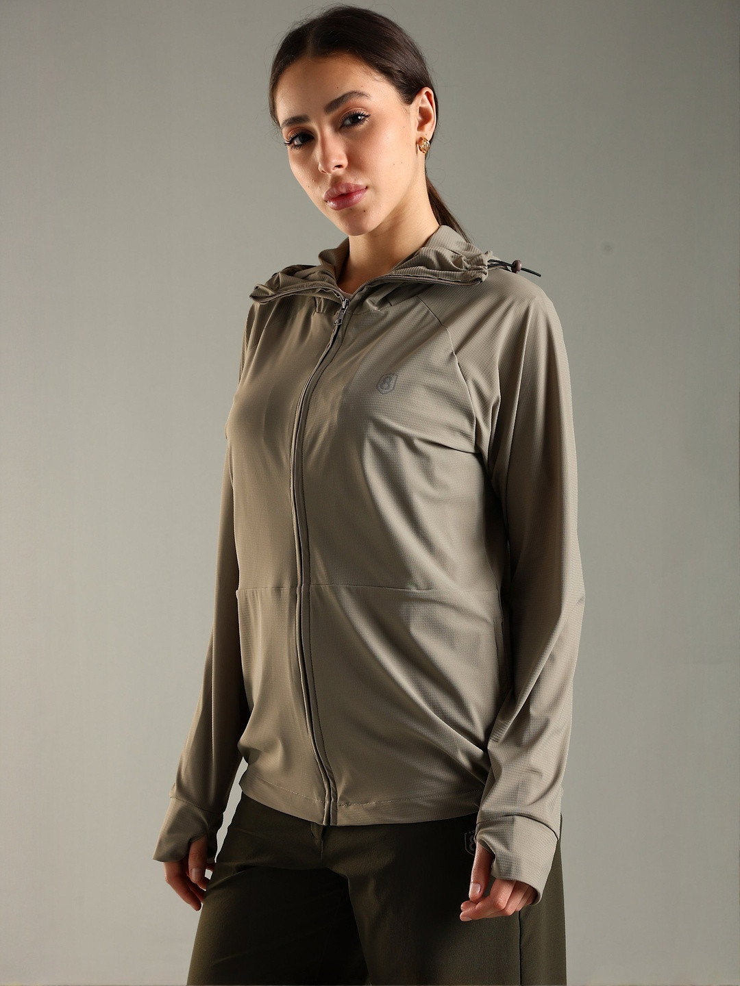 DOMIN8 Women Hooded Water Resistant All Weather Jacket With Zipper Closure