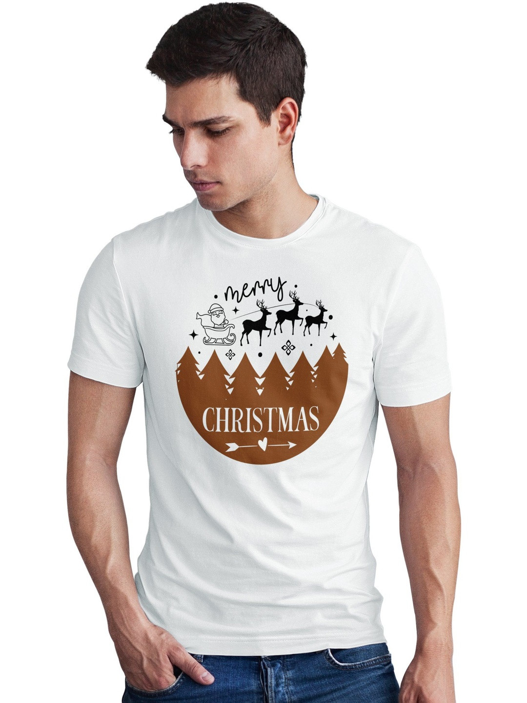 Seekbuylove Men Christmas Printed Bio Finish T-shirt
