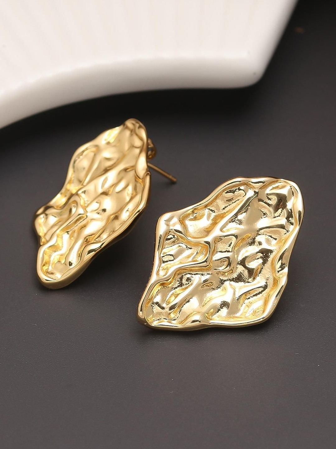 MAHTTAB Women Contemporary Post and Back Single Brass Studs Earrings
