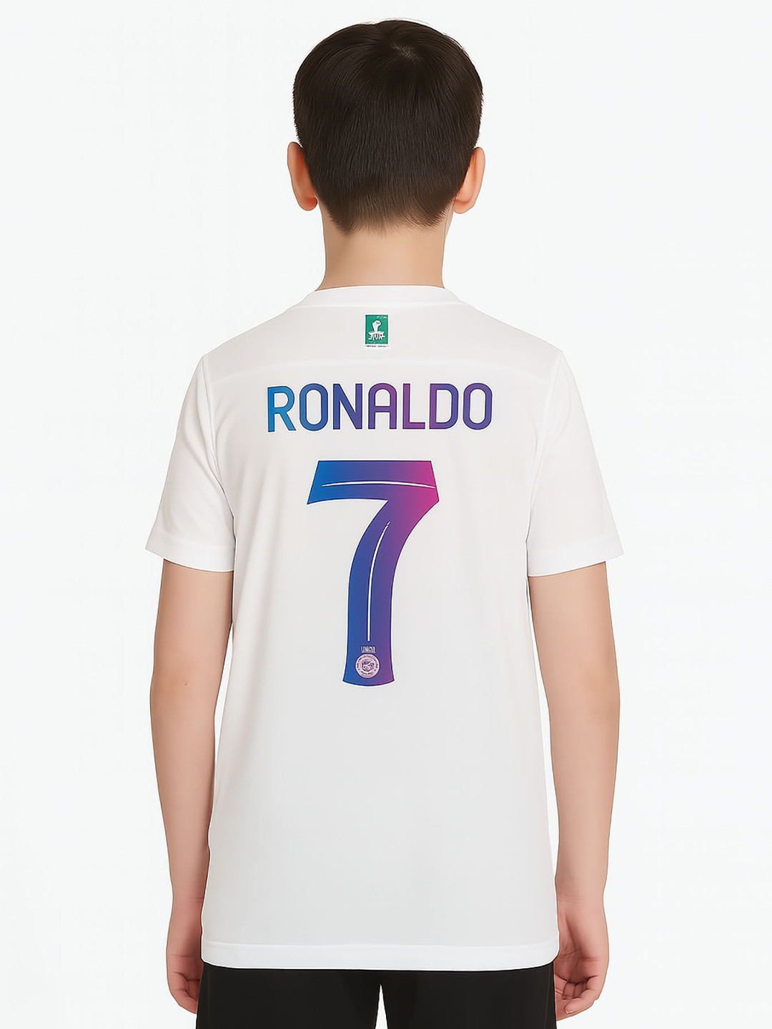 dostitch Boys Typography Cristiano Ronaldo 7 Football Jersey Printed Dri-FIT T-shirt