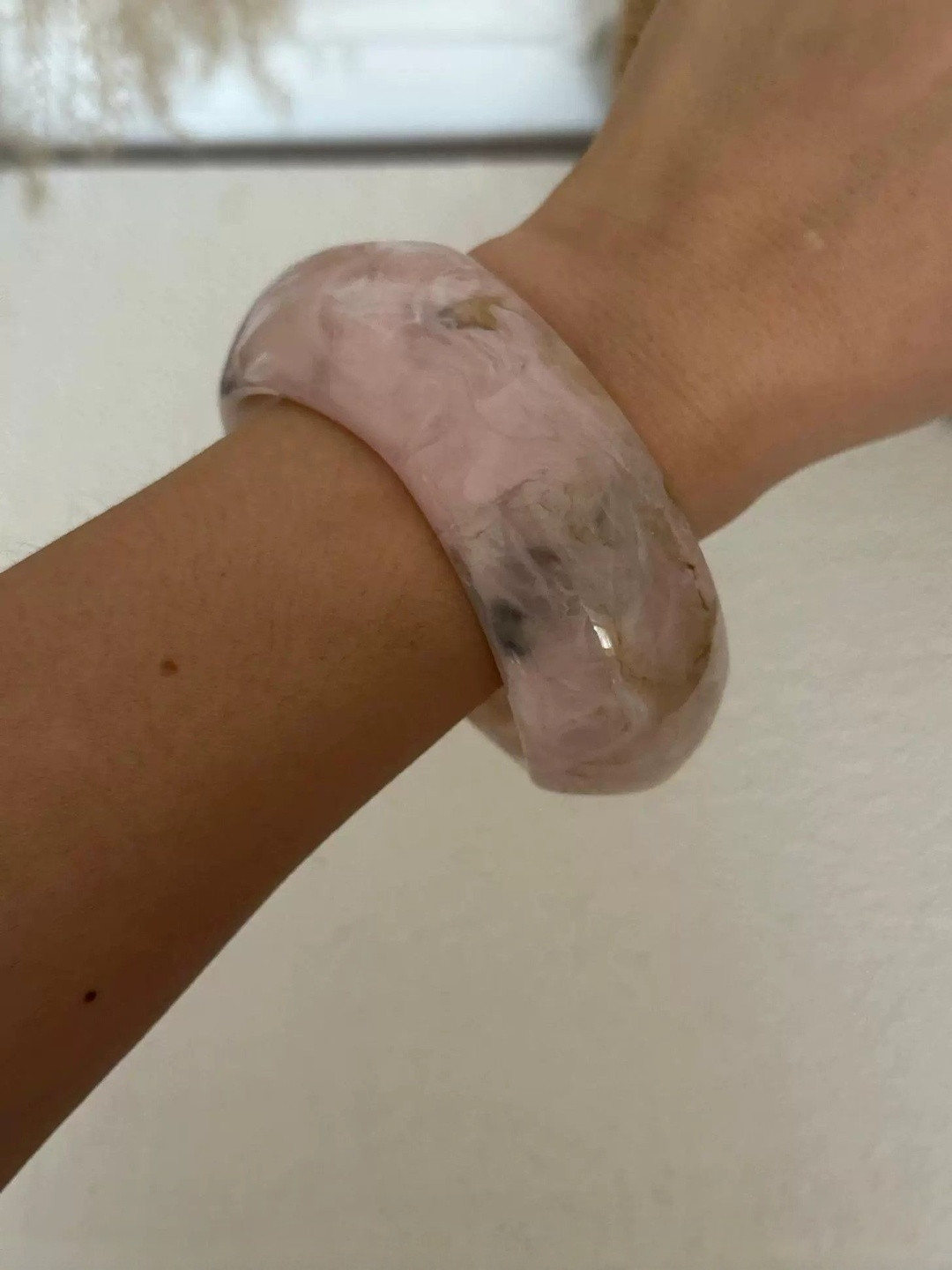 Just Lil Things Marbled Resin Glossy Bangle-Style Bracelet