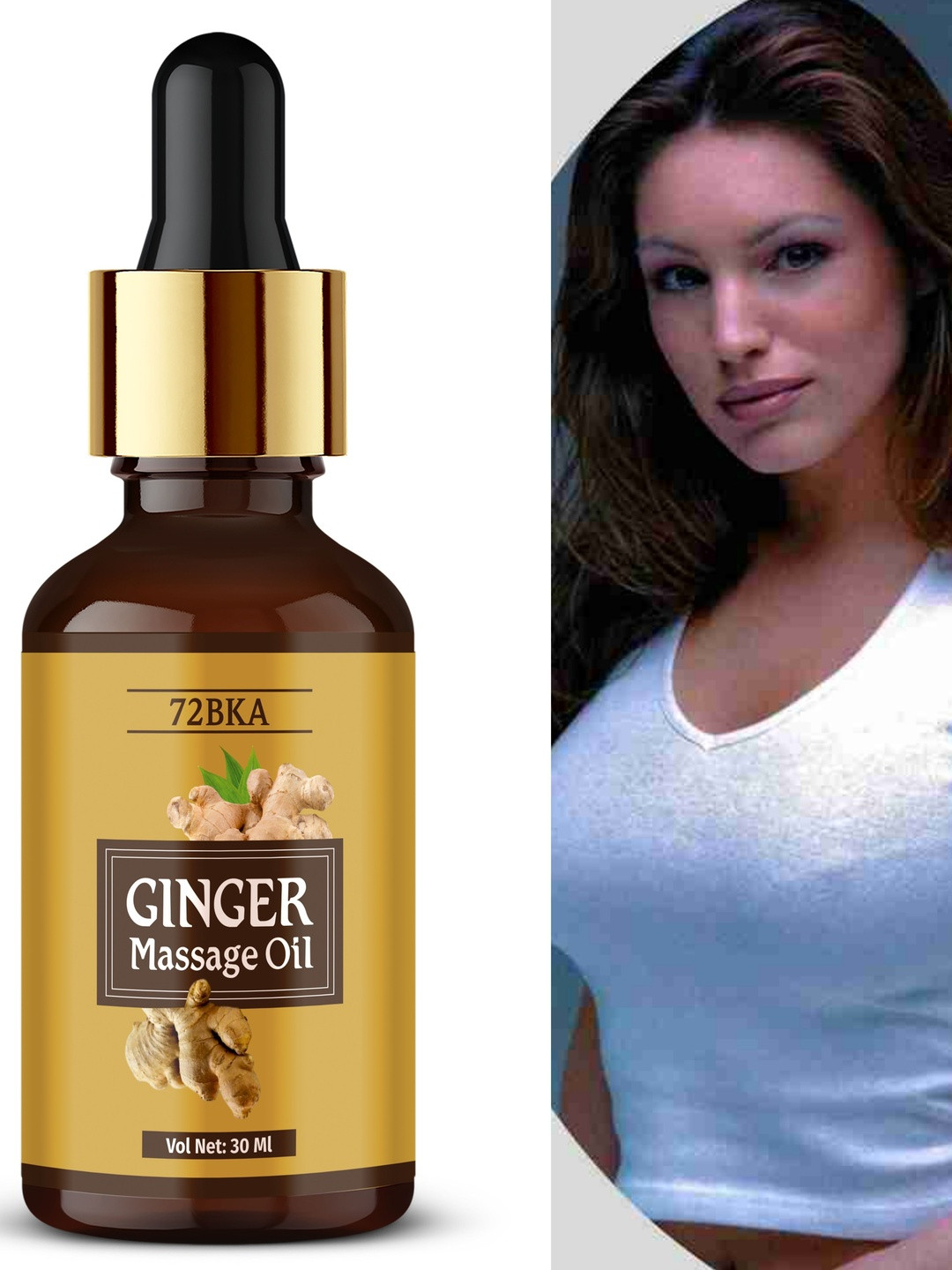 72BKA Ginger Relaxation And Stress Relief Massage Oil - 30 ml