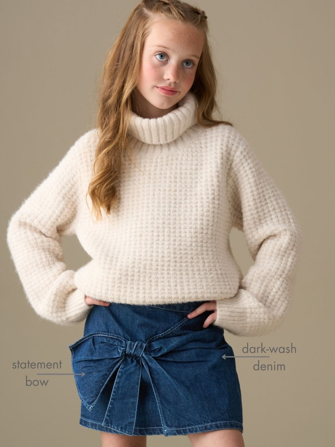 Angel & Rocket Girls Pure Cotton Mini-Length Slip On Flared Skirt