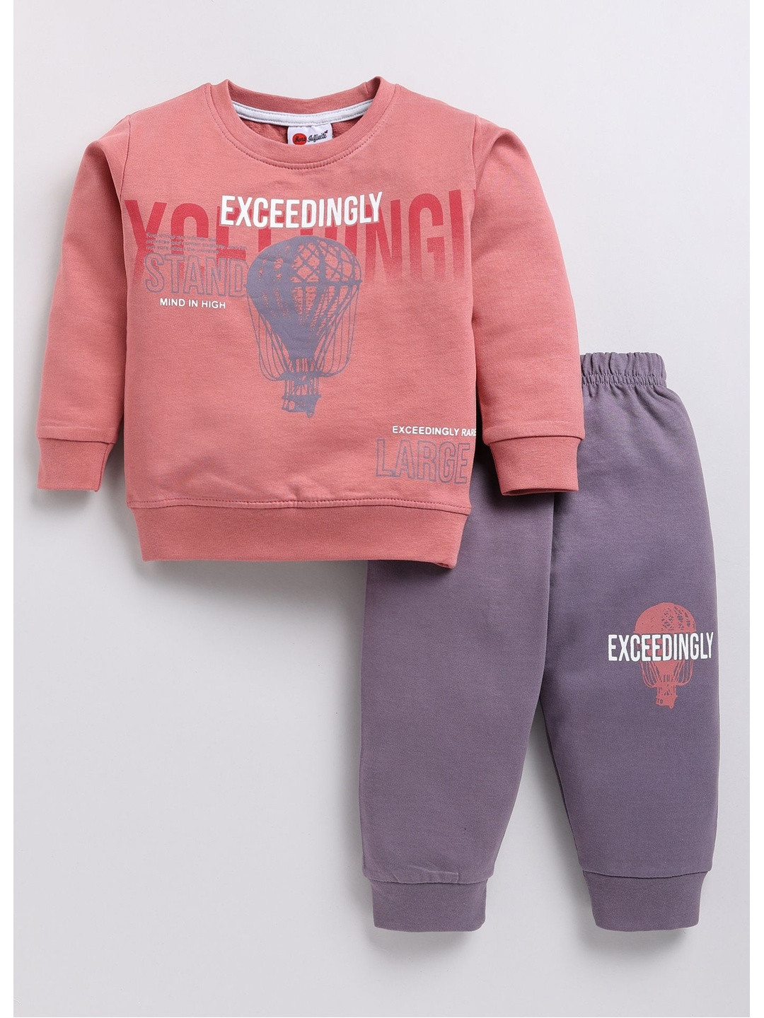 Mars Infiniti Kids Printed Round Neck Pure Cotton Sweatshirt With Jogger