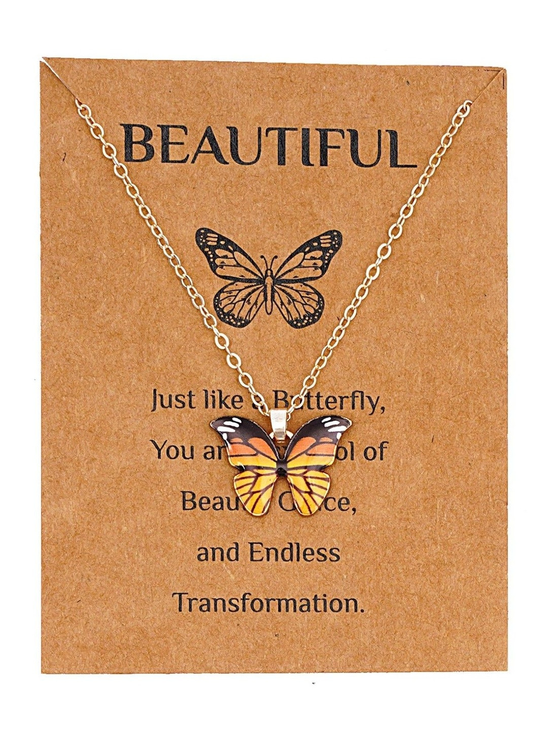 ARISTAL Jewellery Gold-Plated Butterfly Minimal Pendant