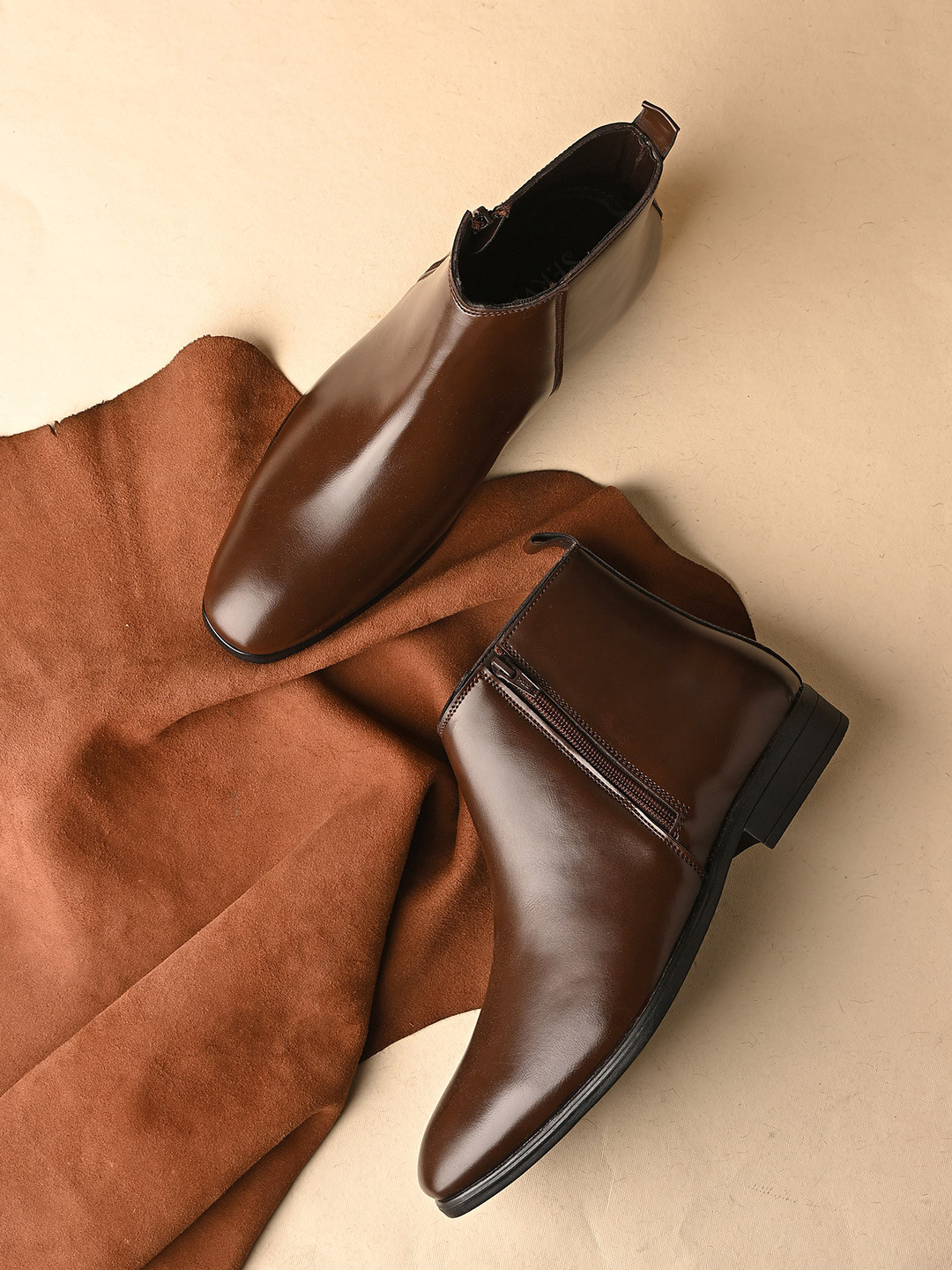 SERVER Men Flatform Mid-Top Chelsea Boots