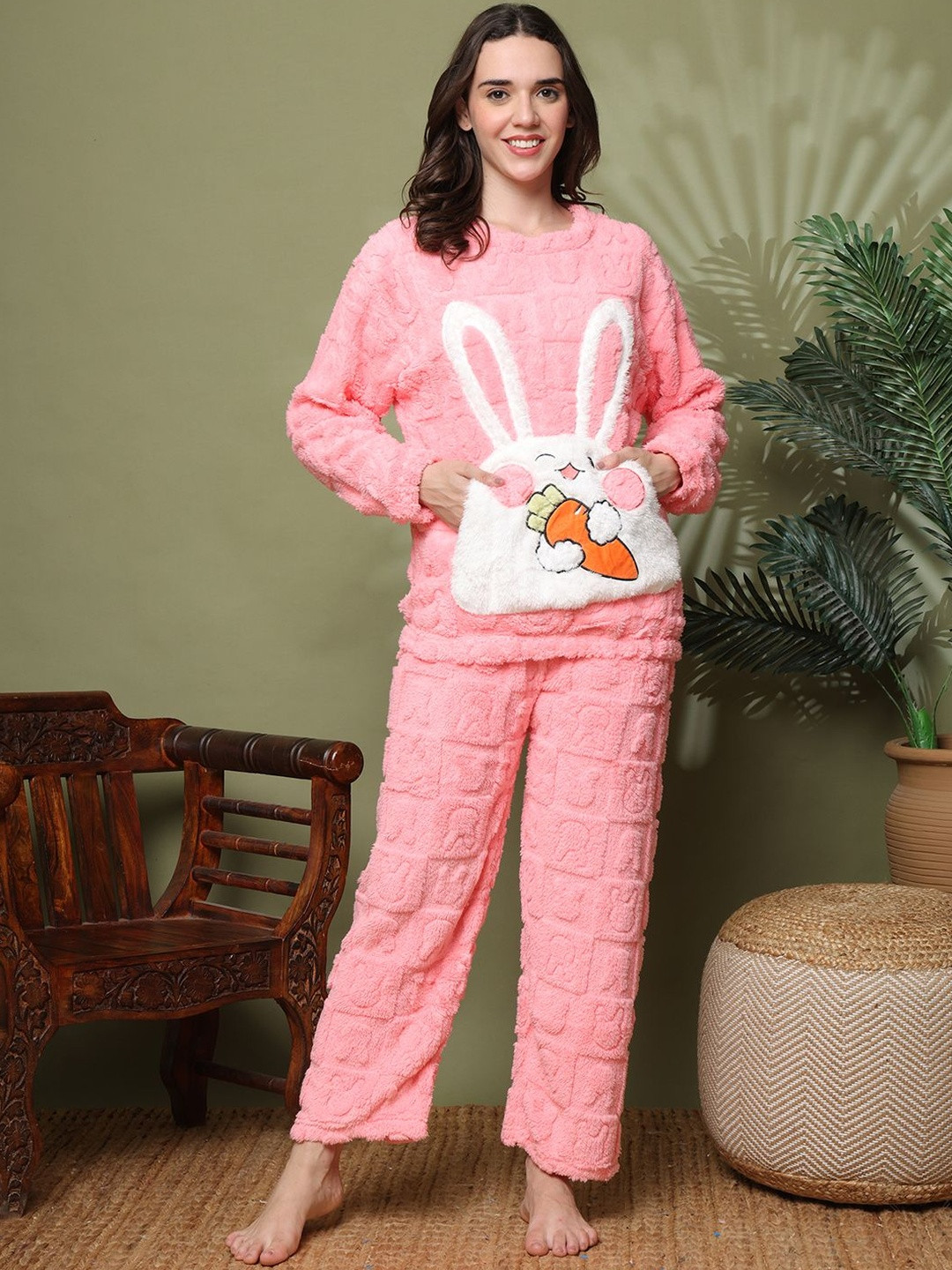TAG 7 Bunny Self Design Top With Pyjamas
