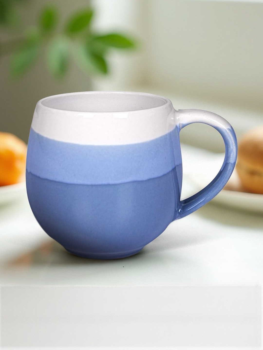 U & U Unique Utilities Grey & White Large Ceramic Glossy Mug-450 ml
