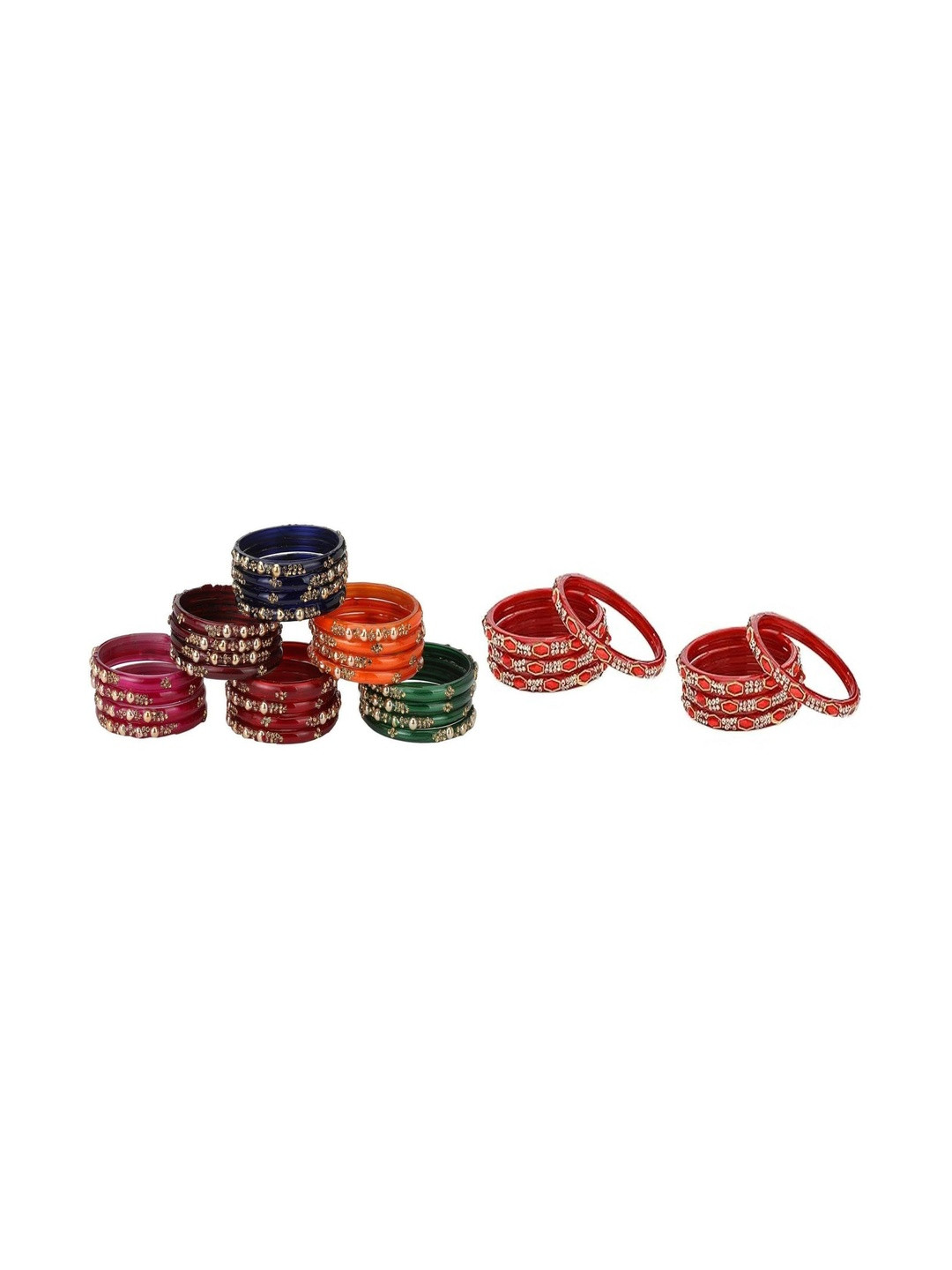 SOMIL Set Of 32 Artificial Stones & Beads Bangles