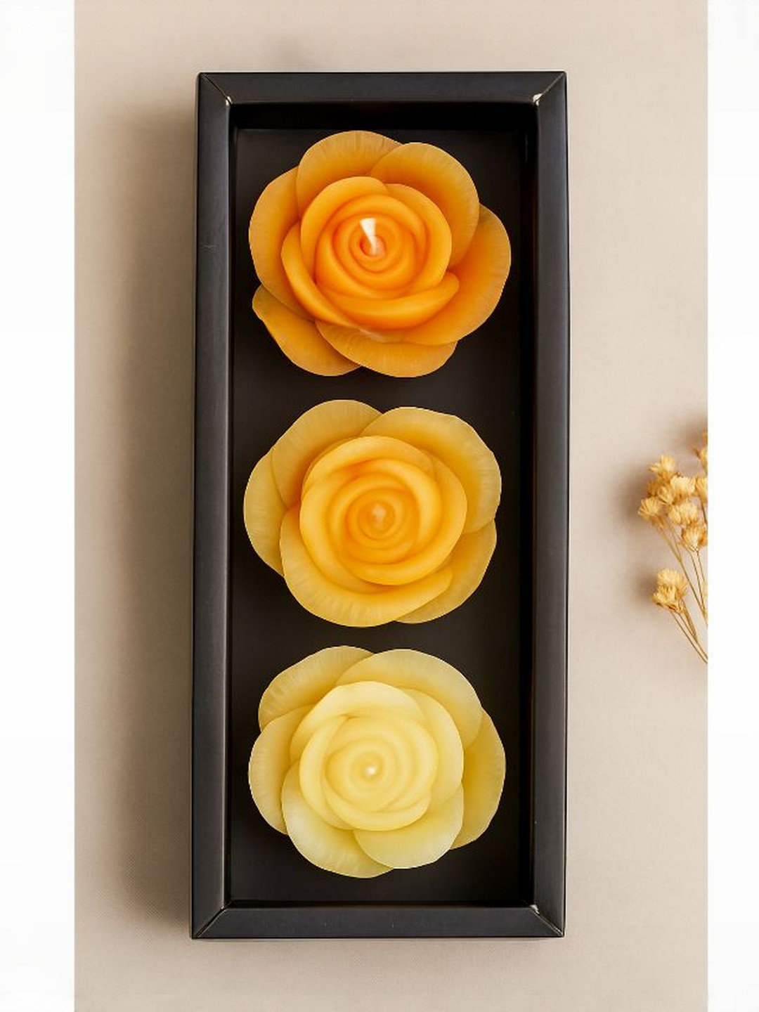 POOKIEMOON Multicoloured 3 Piece Floral Candle