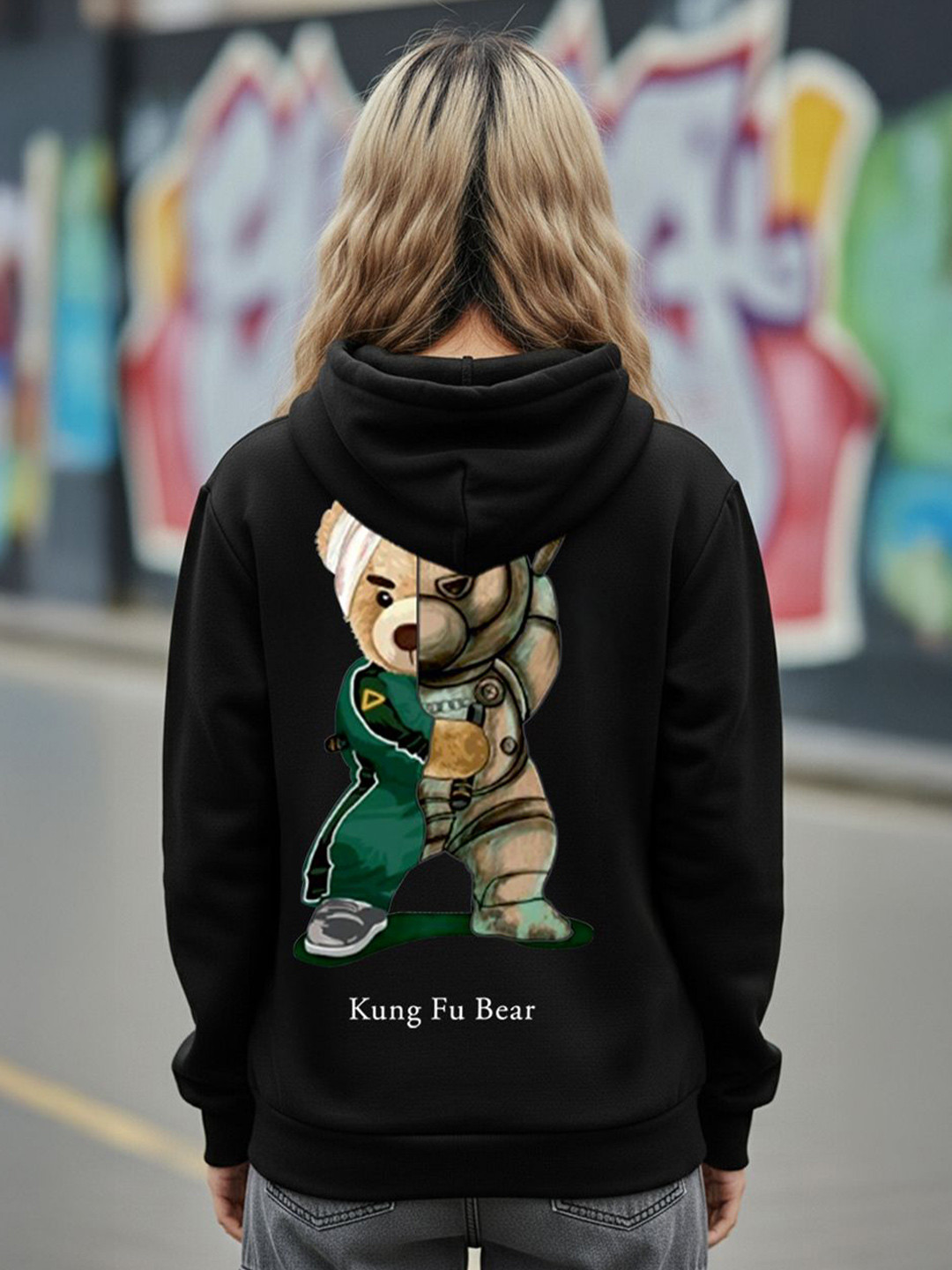 BENNY BROOKS Kung Fu Bear Hooded Sweatshirt