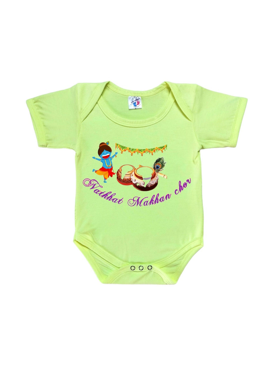 Cute Pals Kids Infants My First Janmashtami Shree Krishna Birthday Printed Cotton Bodysuit