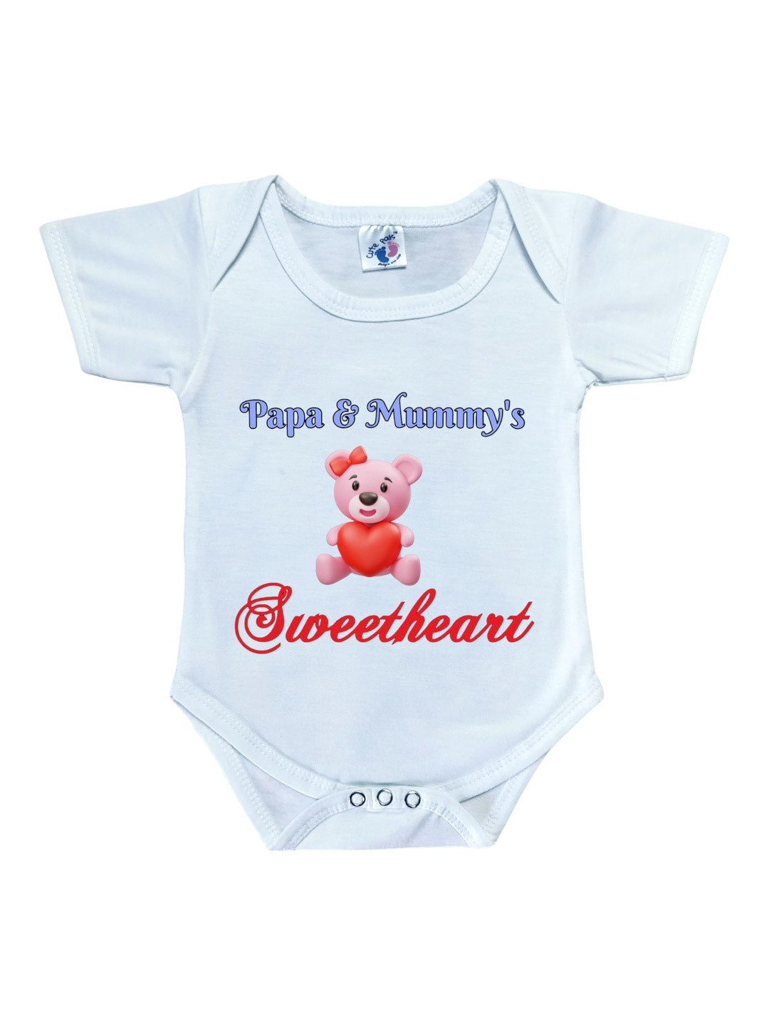 Cute Pals Infants I love Mom and Dad Printed Envelope Neck Cotton Bodysuit