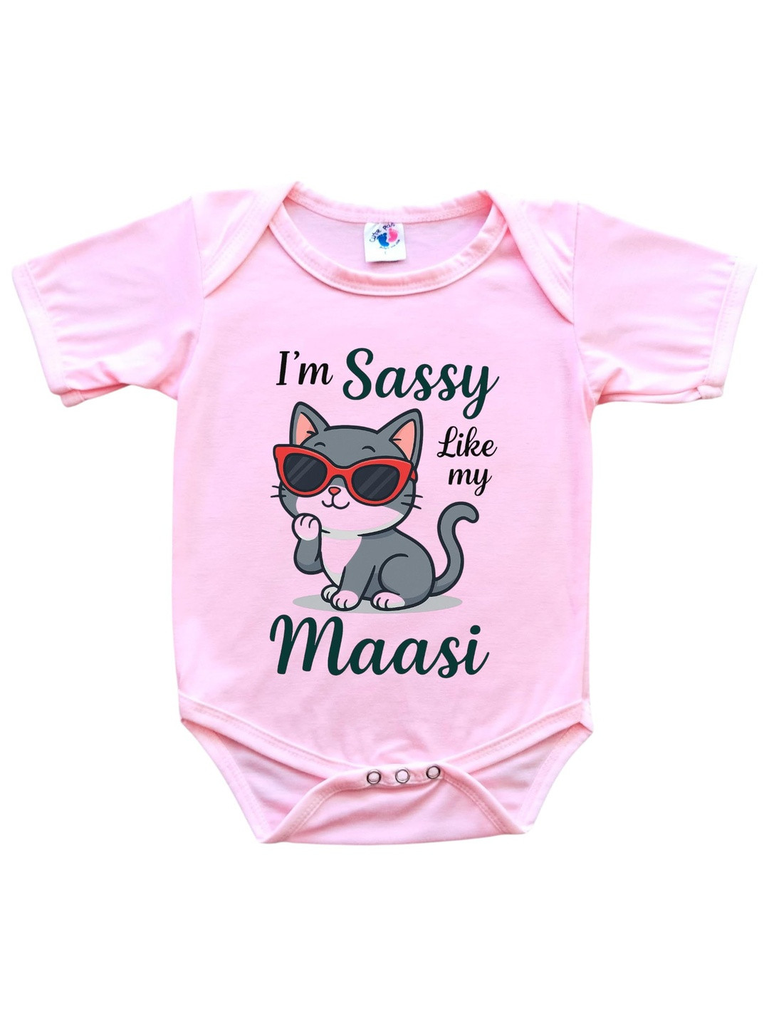 Cute Pals Infants Kids I am Sassy Like My Maasi Printed Cotton Bodysuit