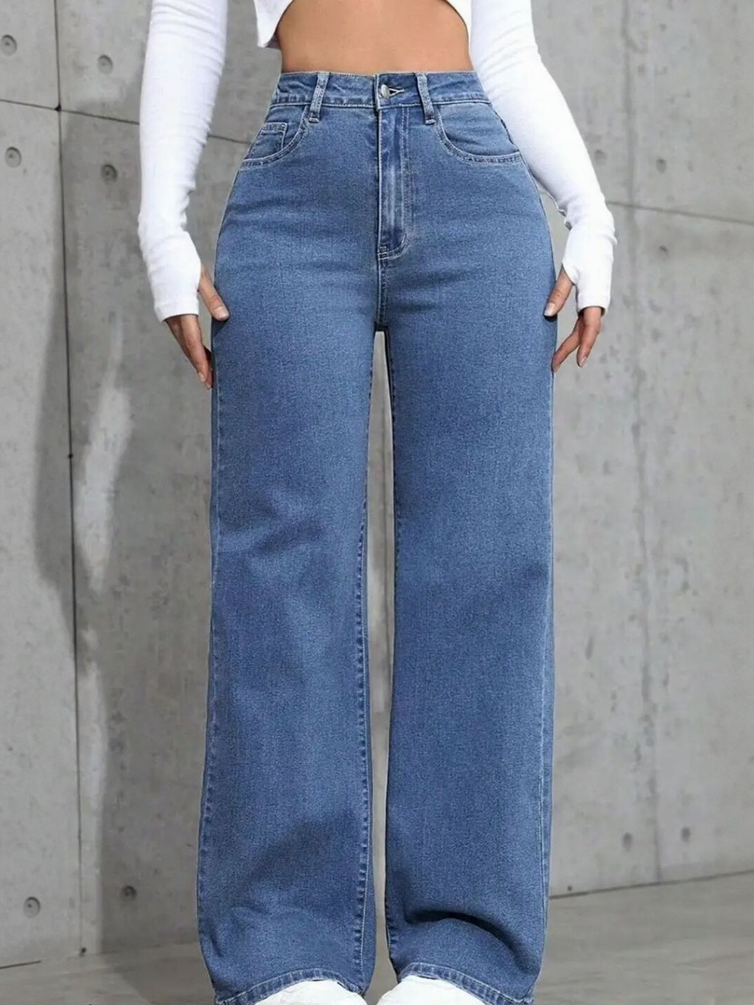 PRJ IN STYLE Women Blue High-Rise Non Stretchable Casual Baggy Jeans