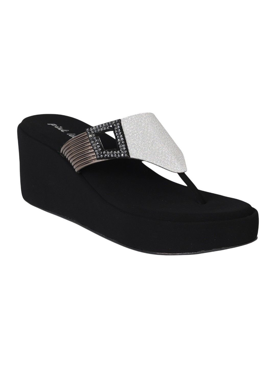 PINK LEAF Round Toe Party Wedges