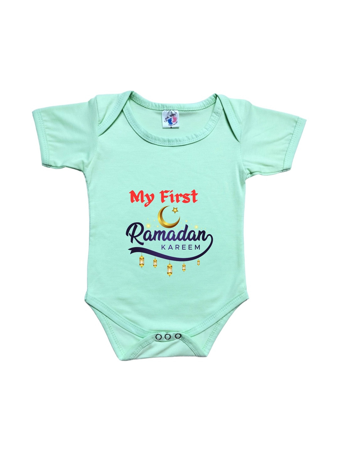 Cute Pals Kids My Frist Ramadan Eid Printed Cotton Envelope Neck Bodysuit