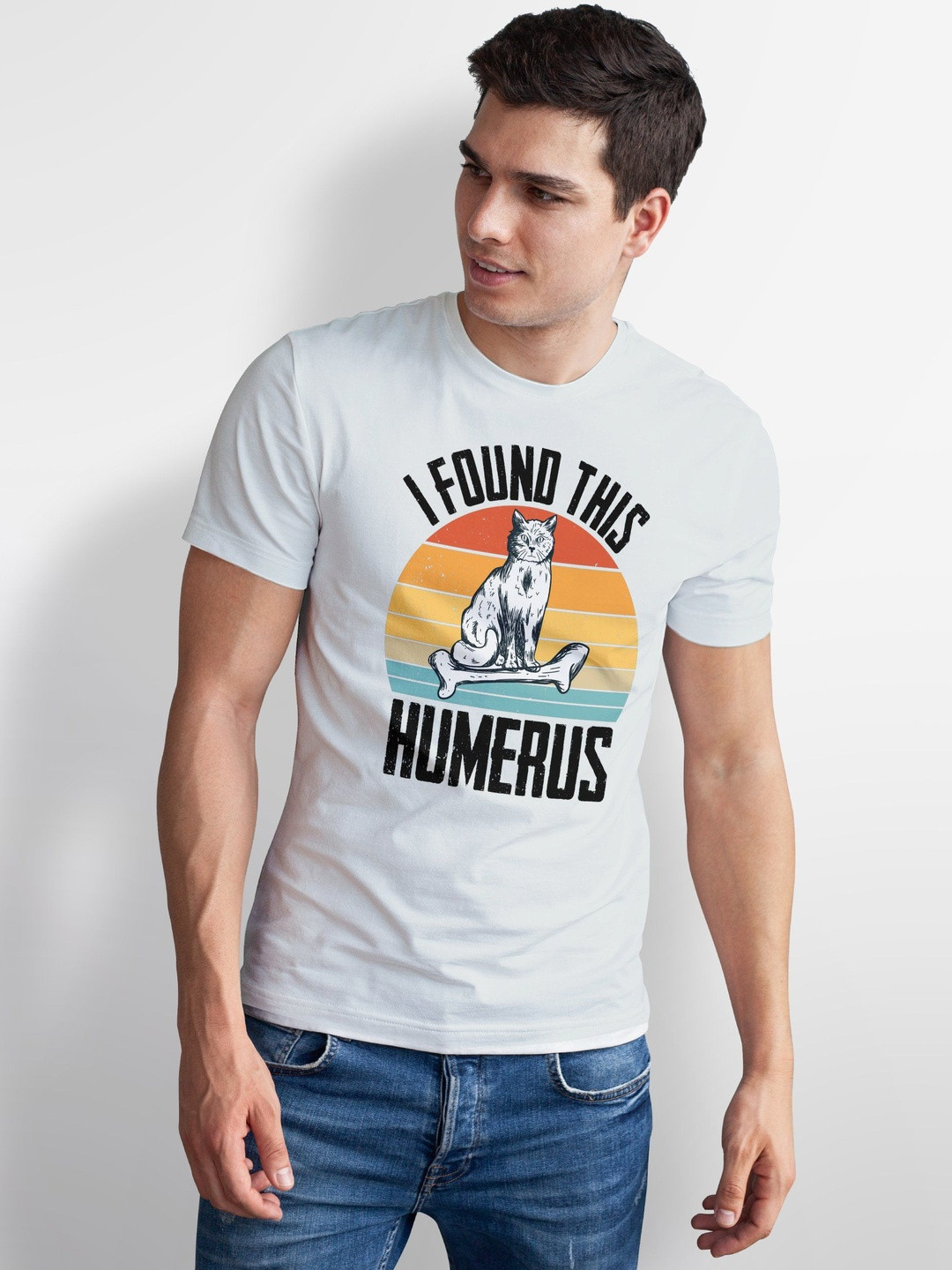 Seekbuylove Men I Found This Humerus Printed Cotton Bio Finish T-shirt