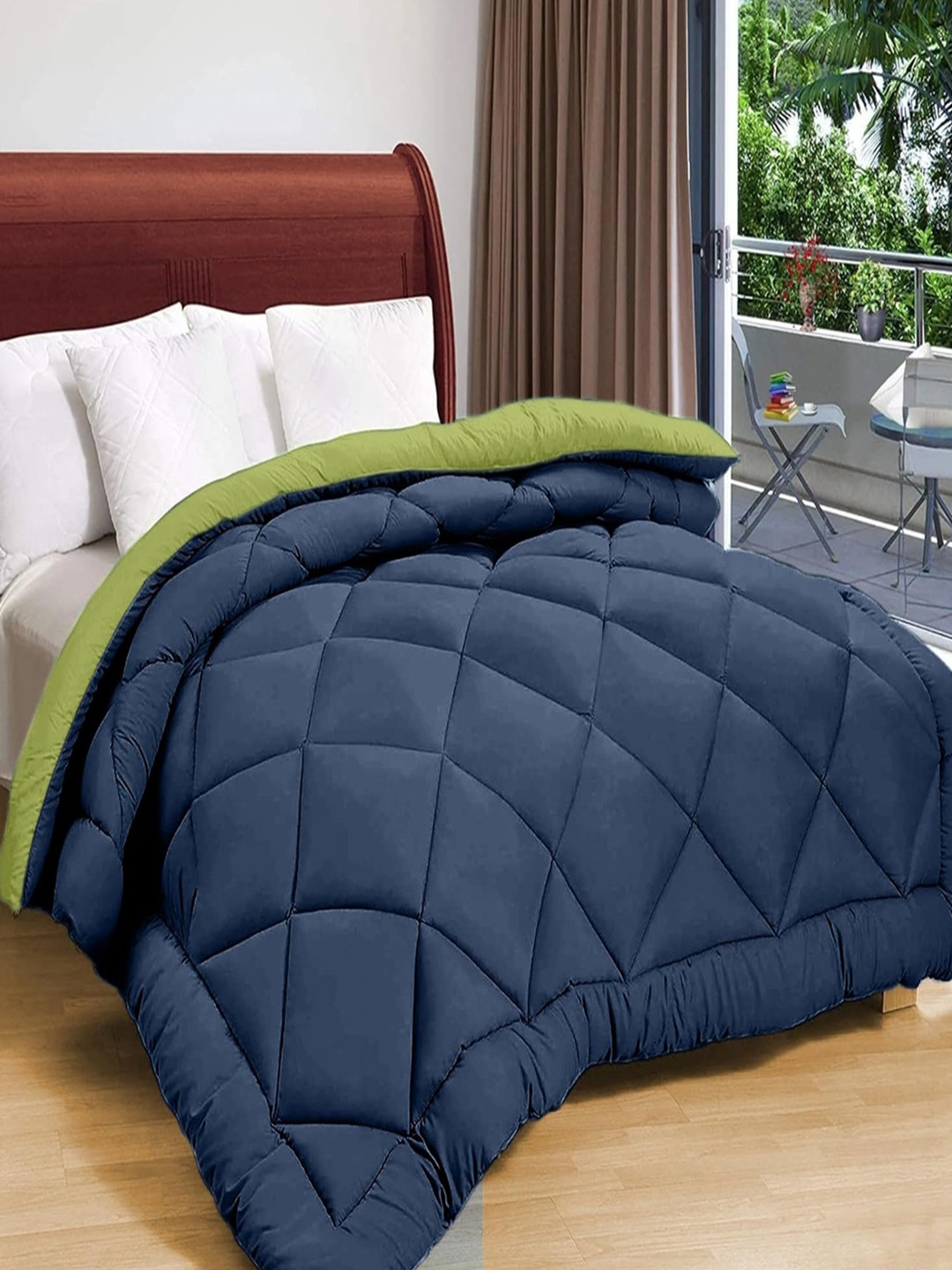 Status All Season Microfiber 210 GSM All Season Reversible Solid Double Bed Comforter