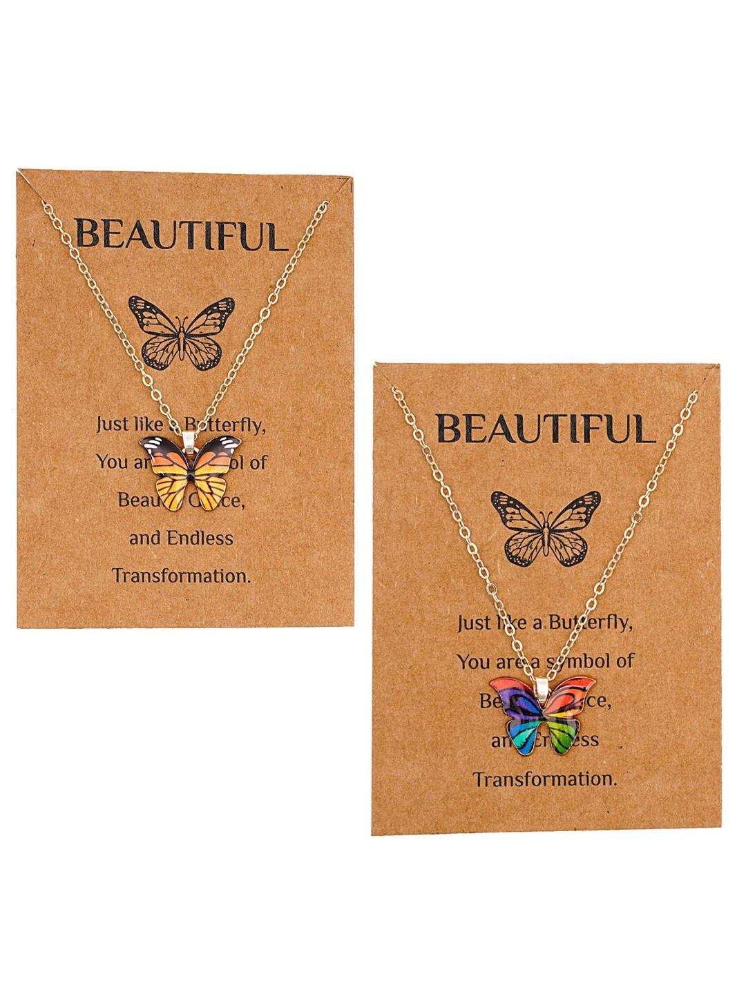 ARISTAL Jewellery Girls Yellow + Rainbow Butterfly Gold-Plated Necklace
