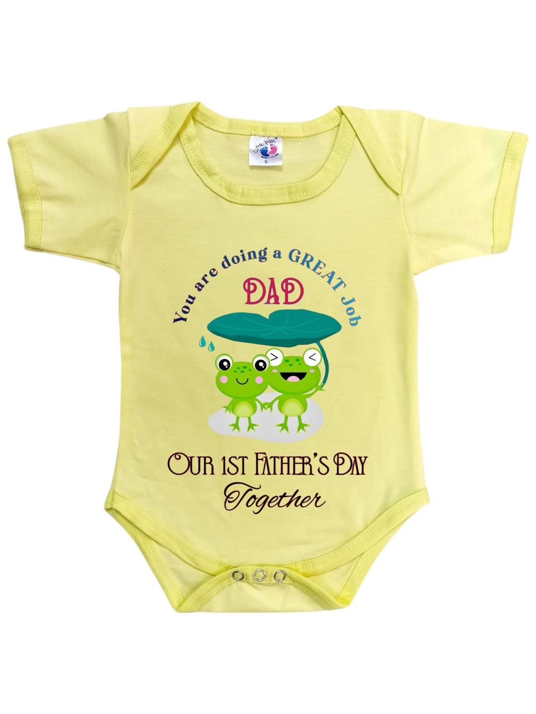 Cute Pals Infants Our First Father's Day Printed Cotton Bodysuit
