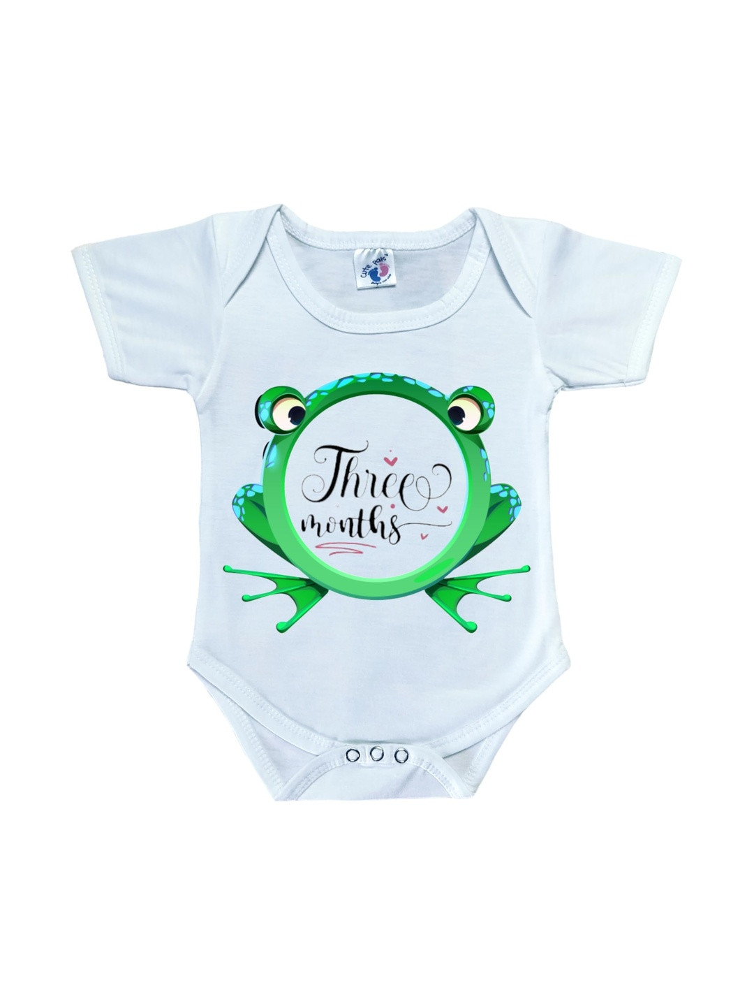 Cute Pals Infants Monthly Milestone 3 Month Birthday Printed Cotton Bodysuit