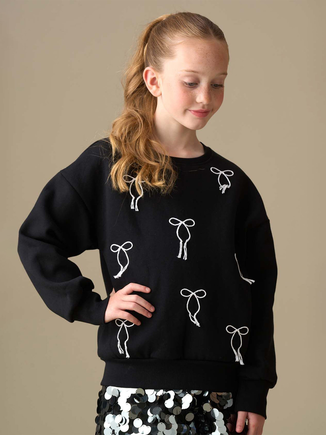 Angel & Rocket Girls Embroidered Long Sleeves Sweatshirt
