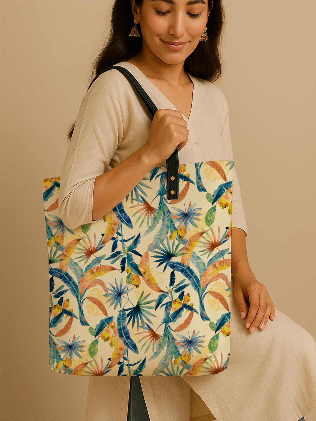 Kalankit Floral Printed Shopper Tote Bag