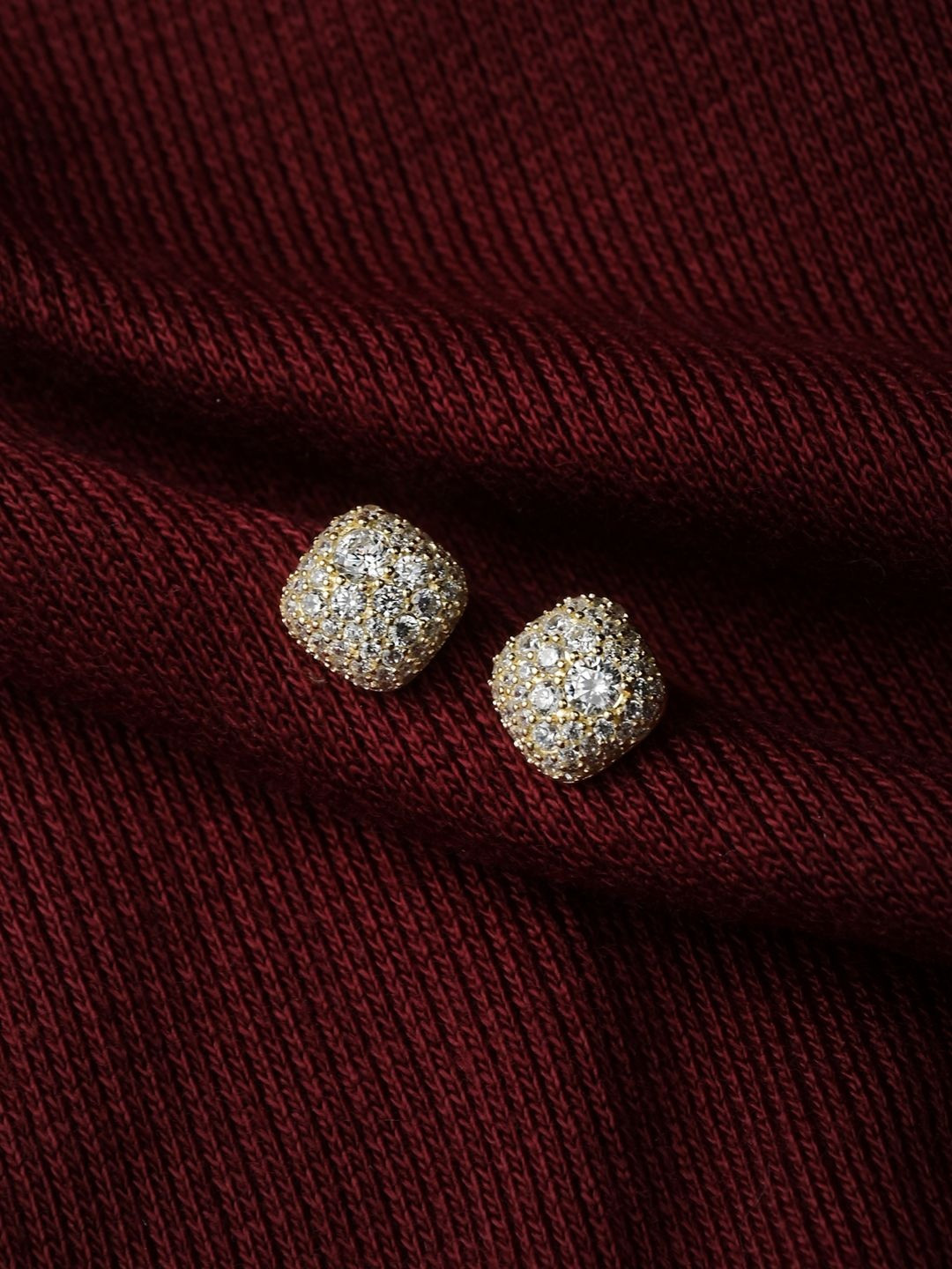 Impression jewellery Women  925 Sterling Silver Sparkling Cushion Stud Earring