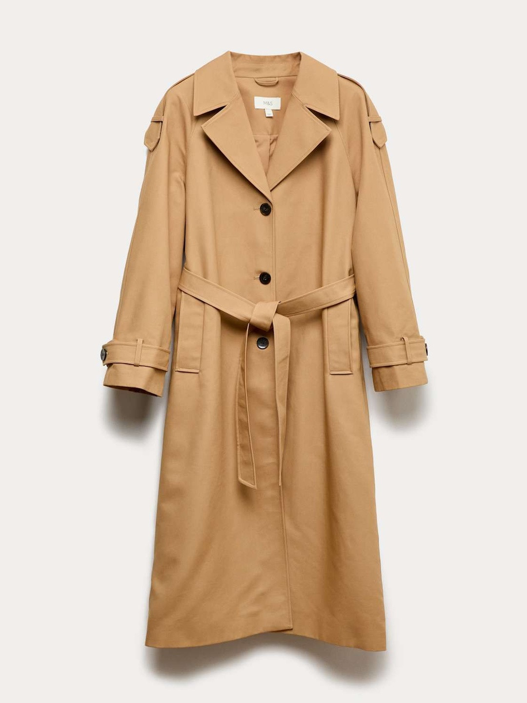 Marks & Spencer Lapel Collar Cotton Trench Coat