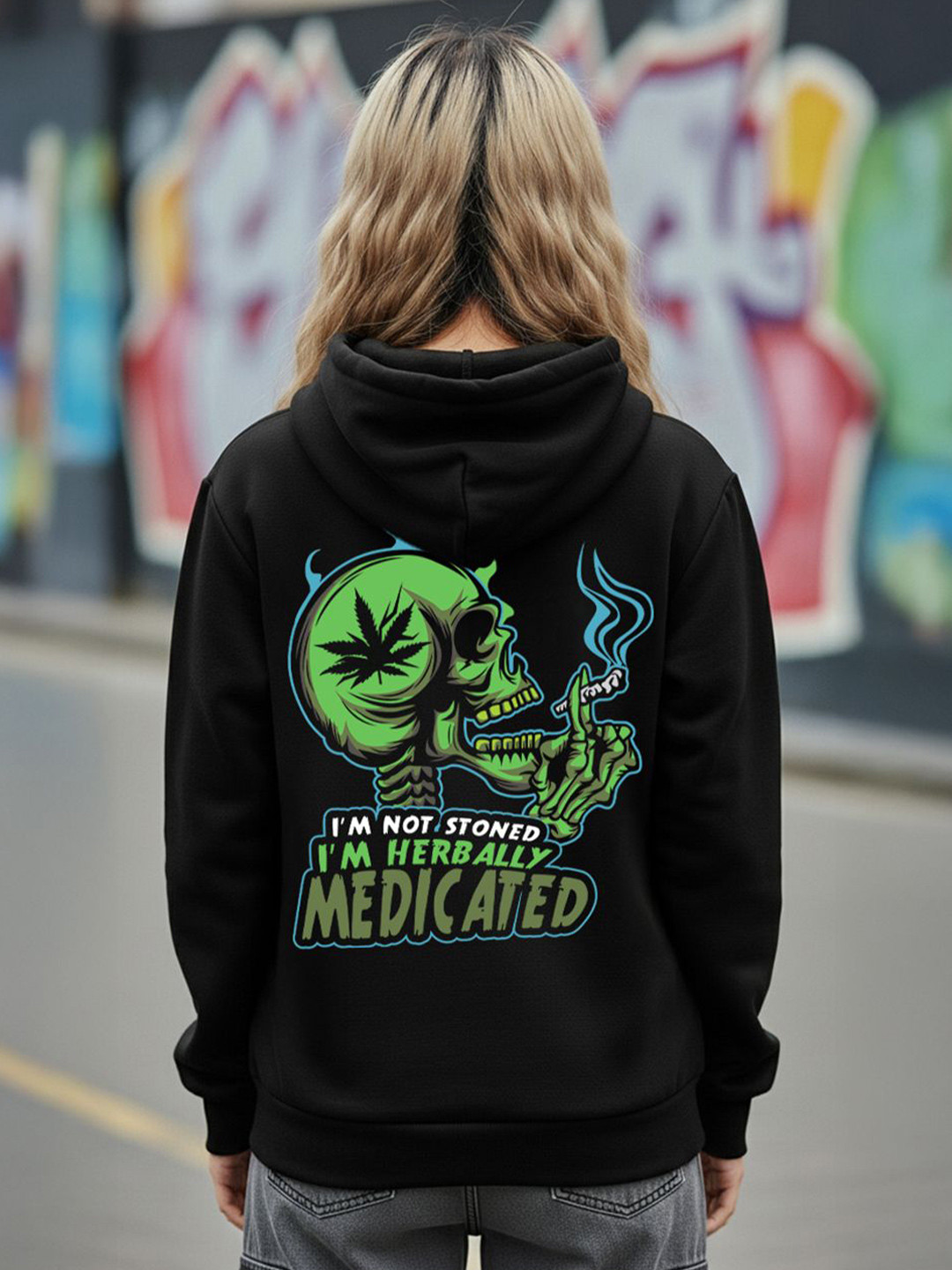 BENNY BROOKS Women Graphic Printed Long Sleeves Hooded Sweatshirt