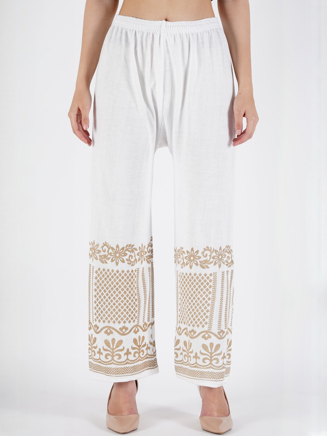 CROWN KING Women Ethnic Motifs Printed Cotton Palazzos